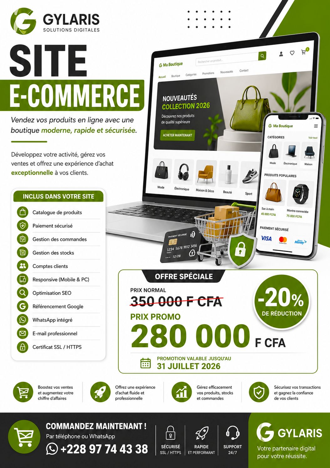 Concept de site e-commerce GYLARIS